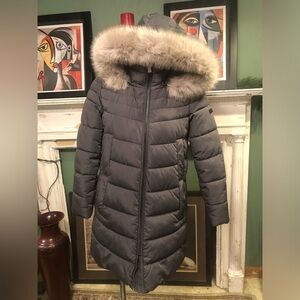 DKNY puffer style coat-charcoal grey Very Nice!! Size Small
